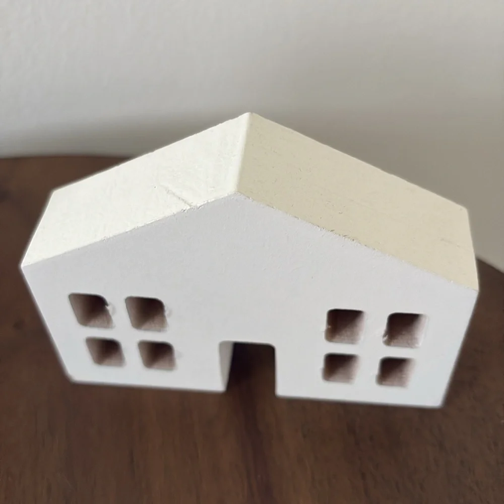 Charming Trio of Miniature House Decor - Brown, Gray, and White